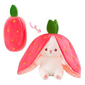 Kidology Plush Toy Pillow Reversible Bunny Cute Rabbit Sofa Pillow Medium Strawberrry Bunny