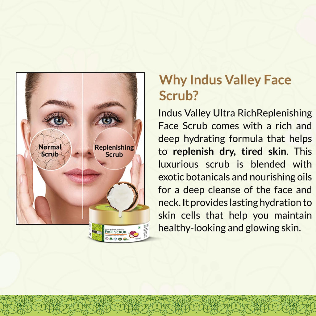 INDUS VALLEY Ultra Rich Replenishing Shea Butter Fruit Face Scrub - (50ml)