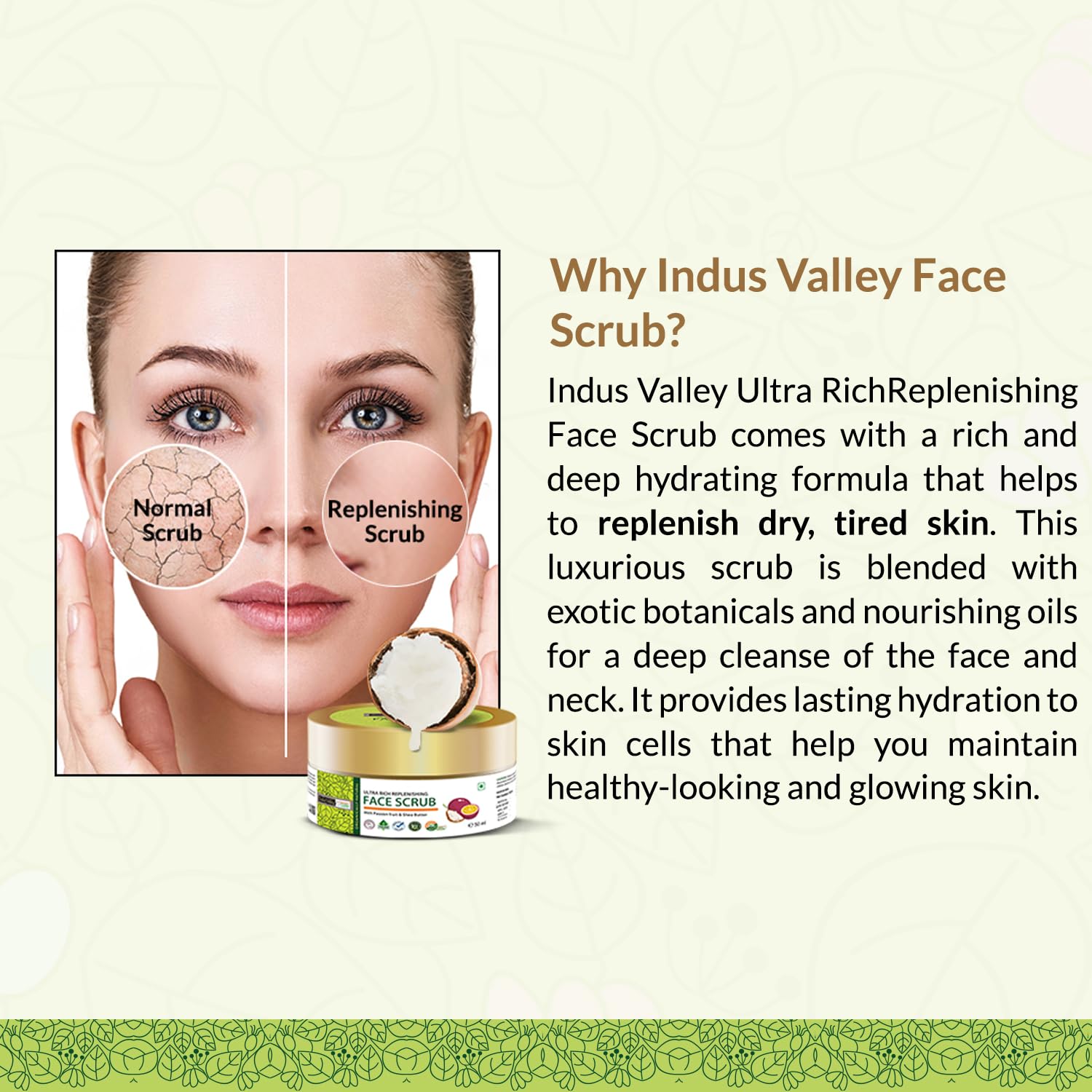 INDUS VALLEY Ultra Rich Replenishing Shea Butter Fruit Face Scrub - (50ml)