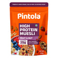 Pintola 25g High Protein Fruit & Nut Muesli 400g, Naturally Sweetened with Organic Jaggery & Dates, No Refined Sugar, Gluten-Free, Breakfast Cereal