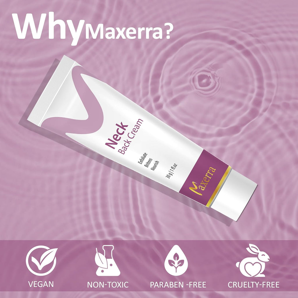 Neck & Back Cream | Exfoliating & Brightening Cream for neck, ankles, knuckles, Armpits, Thighs, Elbows | For Men & Women (30g)