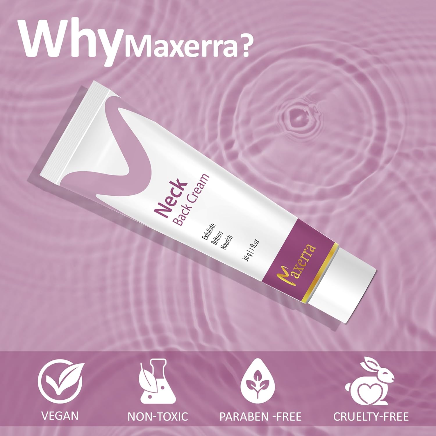 Neck & Back Cream | Exfoliating & Brightening Cream for neck, ankles, knuckles, Armpits, Thighs, Elbows | For Men & Women (30g)