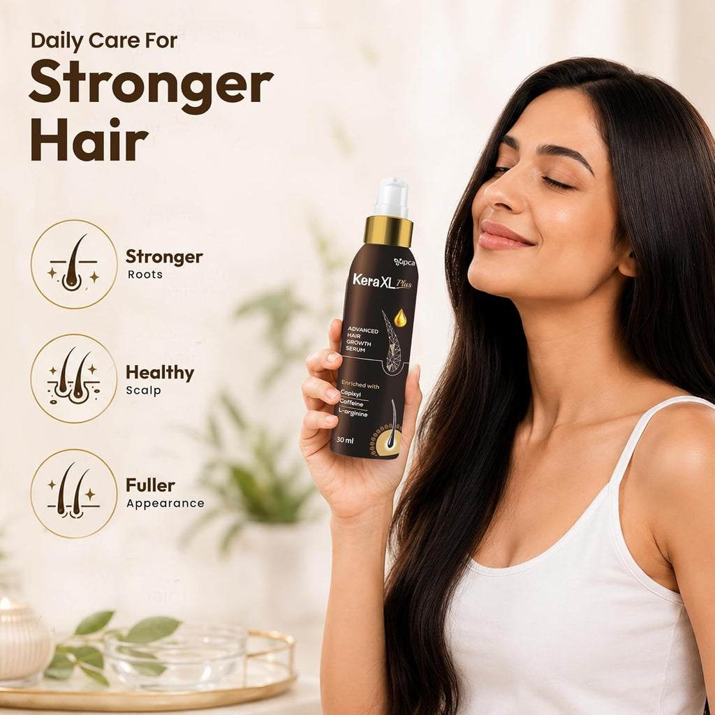 Ipca KERA XL Plus Advanced Hair Growth Serum â€“ 30ml Hair Care Serum for Reduced Hair Fall, Fuller & Thicker Looking Hair, Scalp Nourishing Formula