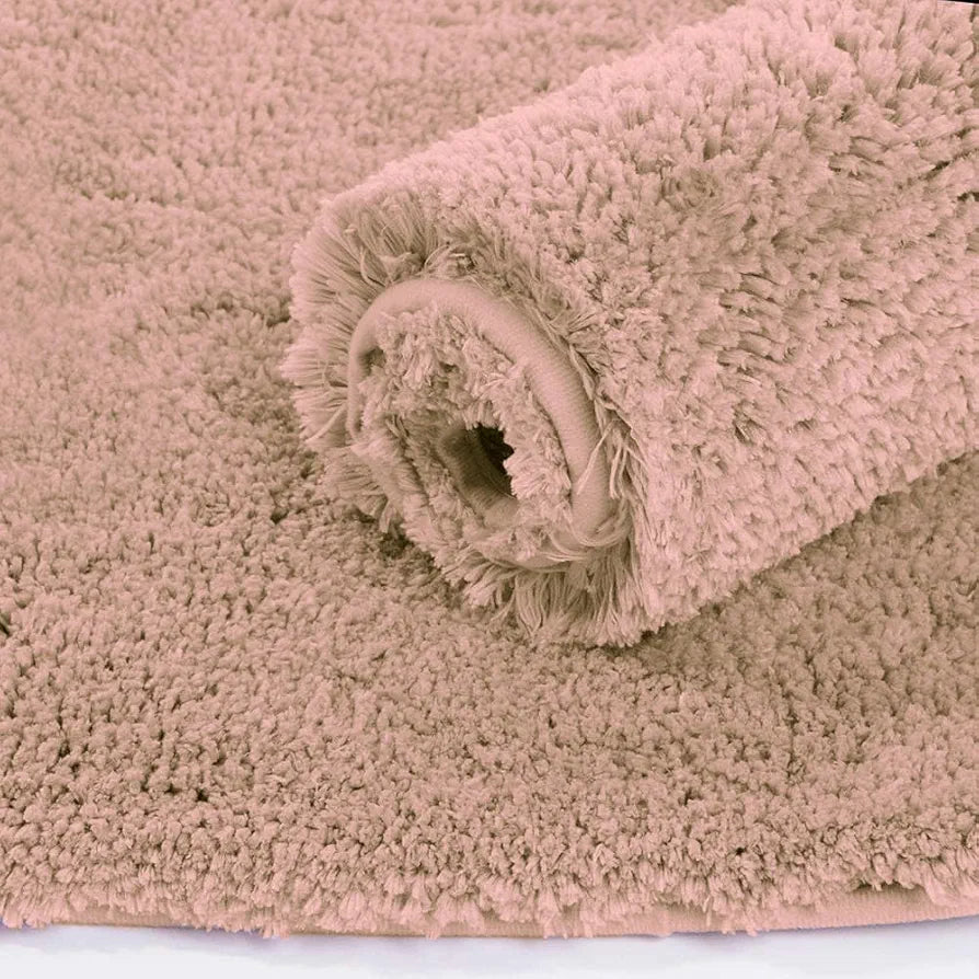 Luxe Home International Microfiber Luxe Home Bath Mat Super Soft Non Slip Vegas Mats Rectangular Colour Peach