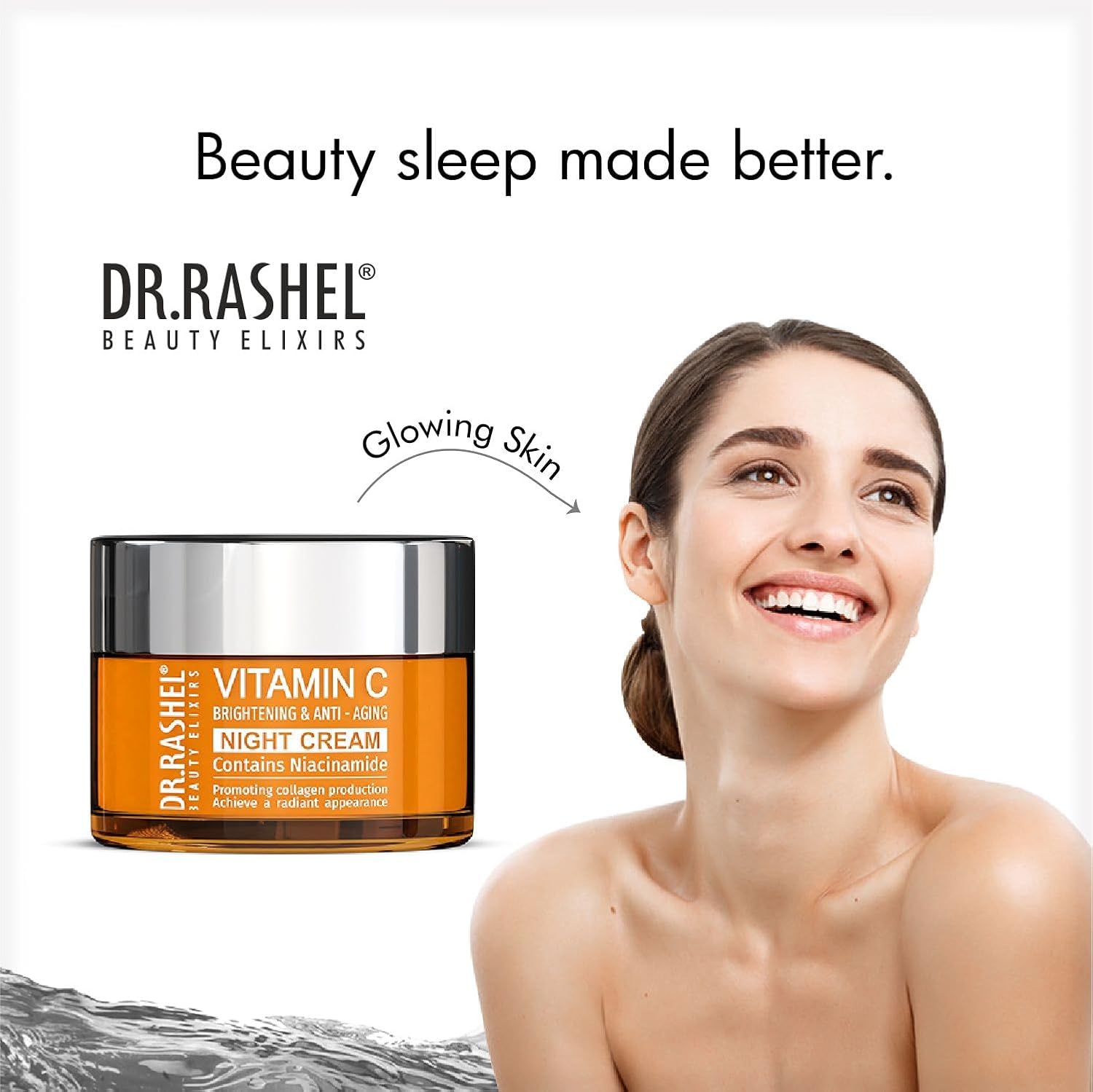 DR.RASHEL Vitamin C Night Cream Enriched with a Powerful Combination of Vitamin C & Collagen (50gm) | Fight Against Fine lines & Wrinkles | Helps Revitalizing & Nourishing the Skin | For Men & Women