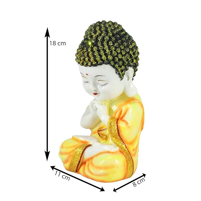 Ecraftindia Child Monk Figurine | Orange