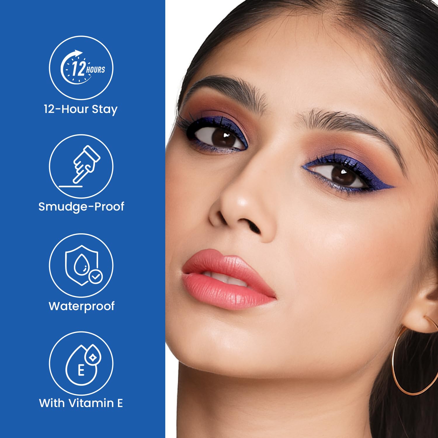 Swiss Beauty Intense Gel Kajal with Sharpener | 12-Hour Stay | Waterproof | Smudge-Proof | Creamy Texture | Highly Pigmented | Multi-Use Eye Pencil | 1.2g, Shade- Royal Blue