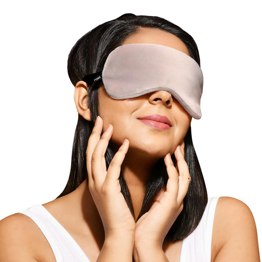 Ross Breathable Fabric Sleep Eye Mask – Ultra-Soft, Smooth & Cozy with Adjustable Strap for Ultimate Comfort, Light Blocking & Deep Sleep – Perfect for Travel, Meditation, Naps, Relaxation & Stress Relief - Grey