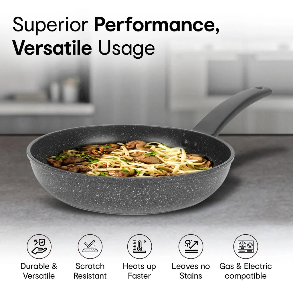 Anko Australia Non-Stick Aluminium Frying Pan 24cm 3.5mm 3-Layer Granite Omelet Egg Pan Induction