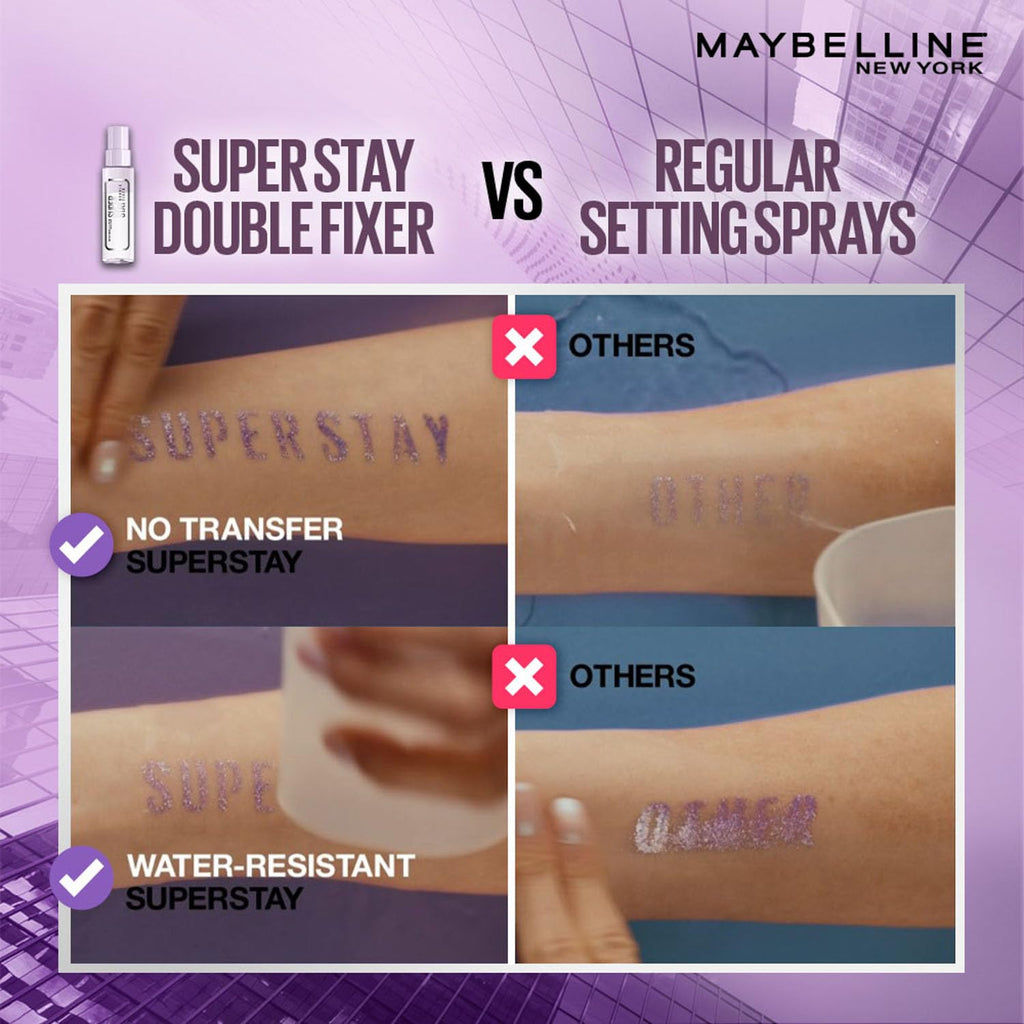 Maybelline New York Super Stay Double Fixer Setting Spray | 24HR Wear, Hydrating Spray