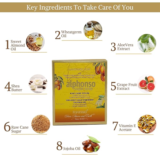 Nyassa Alphonso Handmade Sugar Soap - 150 Gms