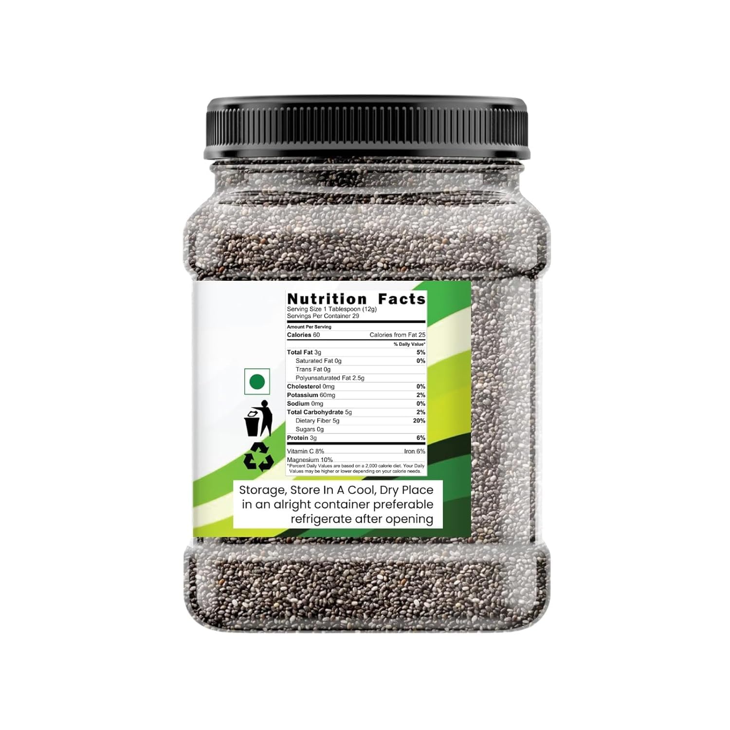 MarwarBites Premium Chia Seeds 250GM | Raw Unroasted & Cleaned | Natural Plant-Based Superfood Seed For Eating | Ideal for Smoothies, Baking & Cooking