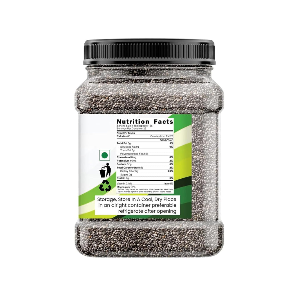 MarwarBites Premium Chia Seeds 250g | Raw Unroasted & Cleaned | Natural Plant-Based Superfood Seed For Eating | Ideal for Smoothies, Baking & Cooking