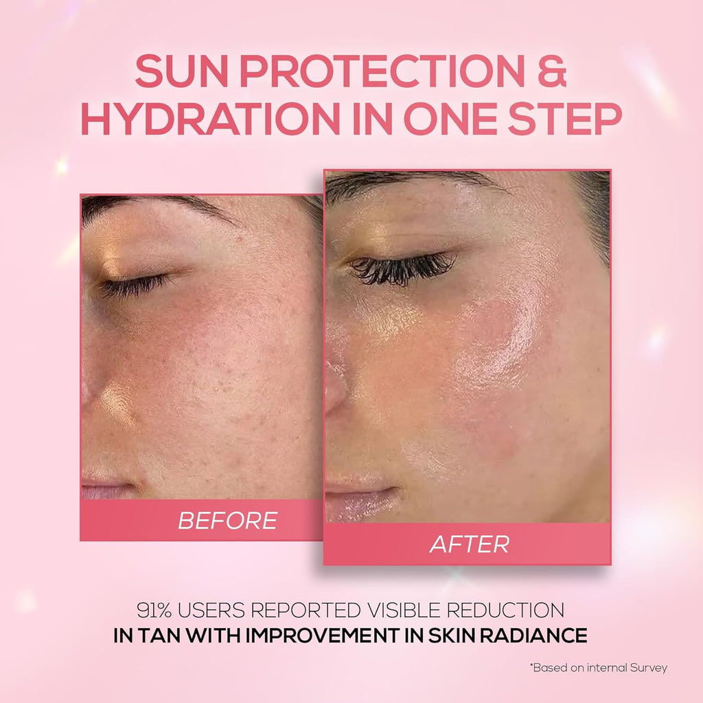 RENEE Pink Therapy PDRN 2-in-1 Sunscreen + Moisturizer SPF 50 PA+++ | In-Vivo Tested | with Niacinamide | Broad Spectrum UVA & UVB Protection | No Visible White Cast | Evens Skin Tone | 50g