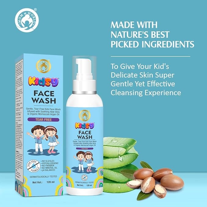 Mom & World Kidsy Face Wash Tear Free - 120ml (Pack of 2)