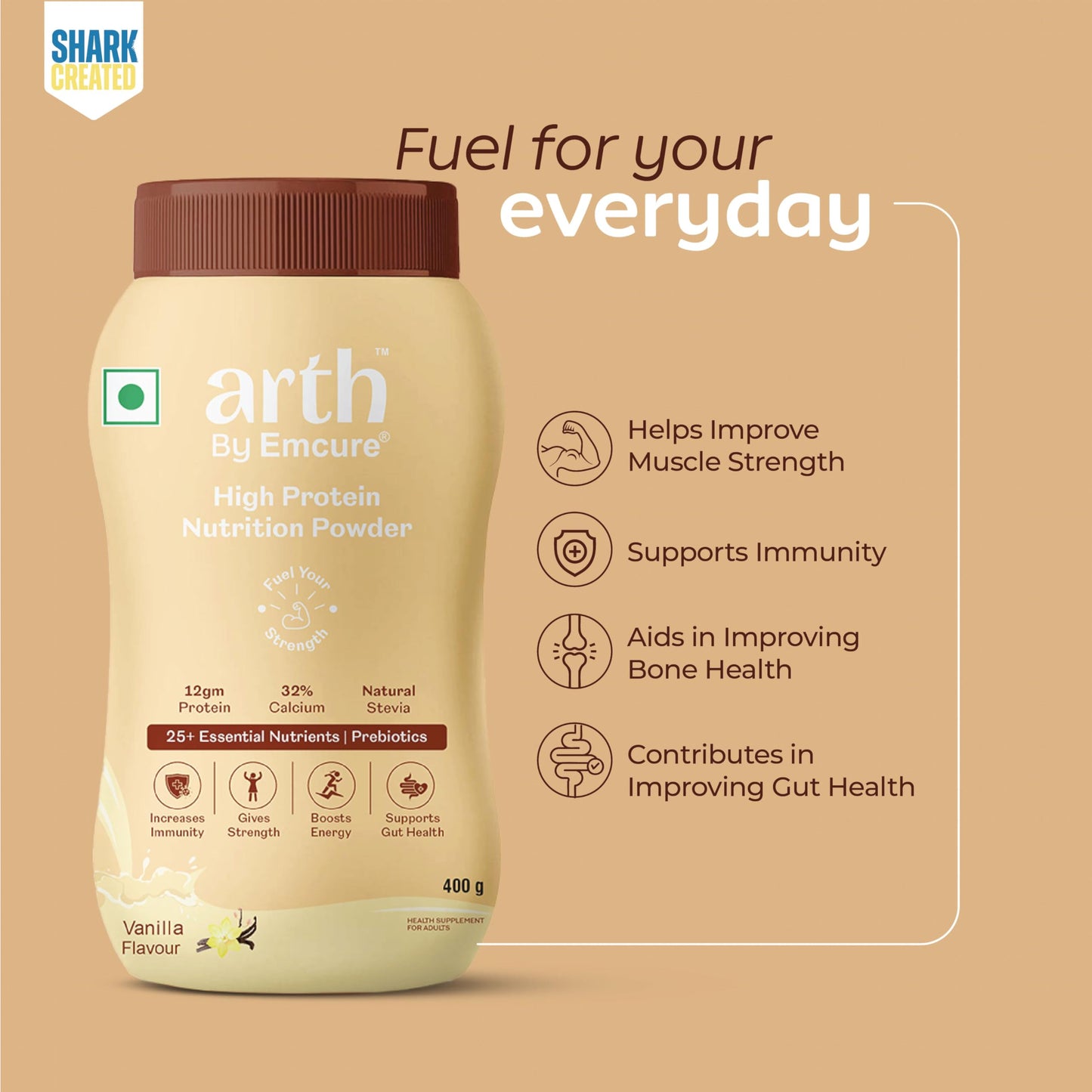 Arth High Protein Nutrition Powder - Vanilla Flavour