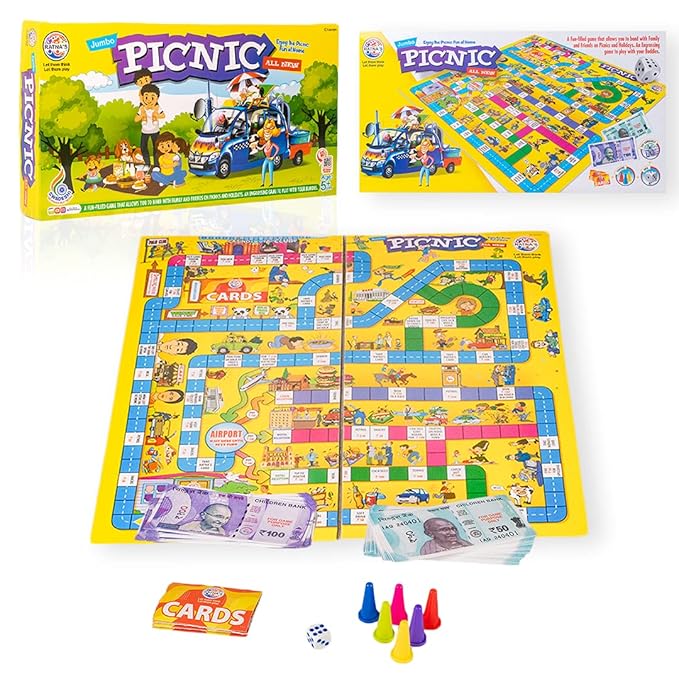 Ratna's Picnic Board Family Game Big Fun | Pack of 1 | Multicolor | Kids