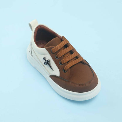 Tiny Bugs Boys Lace Up Casual Shoes - Brown