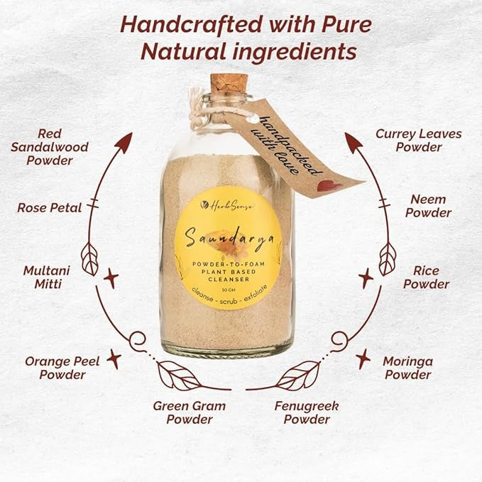 Herbsense Saundarya Powder to Foam Ayurvedic Face Wash - 50 gms