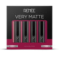 RENEE Very Matte Pack of 4 Matte Lipsticks - Berries, Intense Color Pay Off, Full Coverage, Long Lasting & Weightless, Easy Glide Formula With Velvety Finish, Suitable for All Occasion & Gifting
