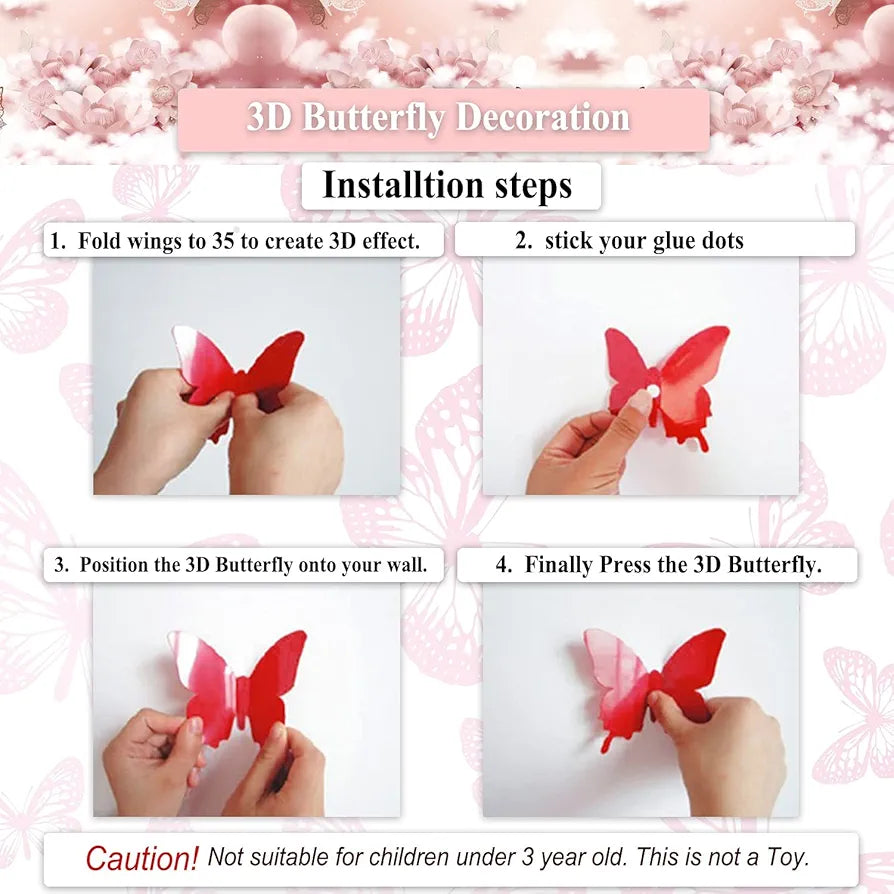 Rangoli Butterfly Wall Stick or Magnet Self Adhesive Removable PVC Design-16