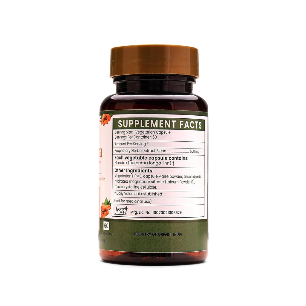 Ayurleaf Herbals Haridra Turmeric Capsules - 60 Caps | Pack of 2