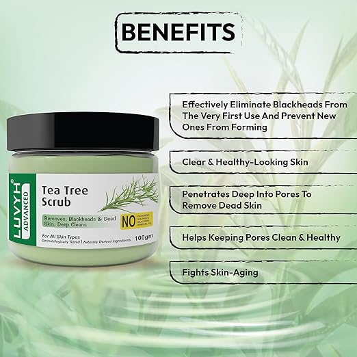 Luvyh Tea Tree Skin Clearing Face Scrub & Moisturizer - 100 gms