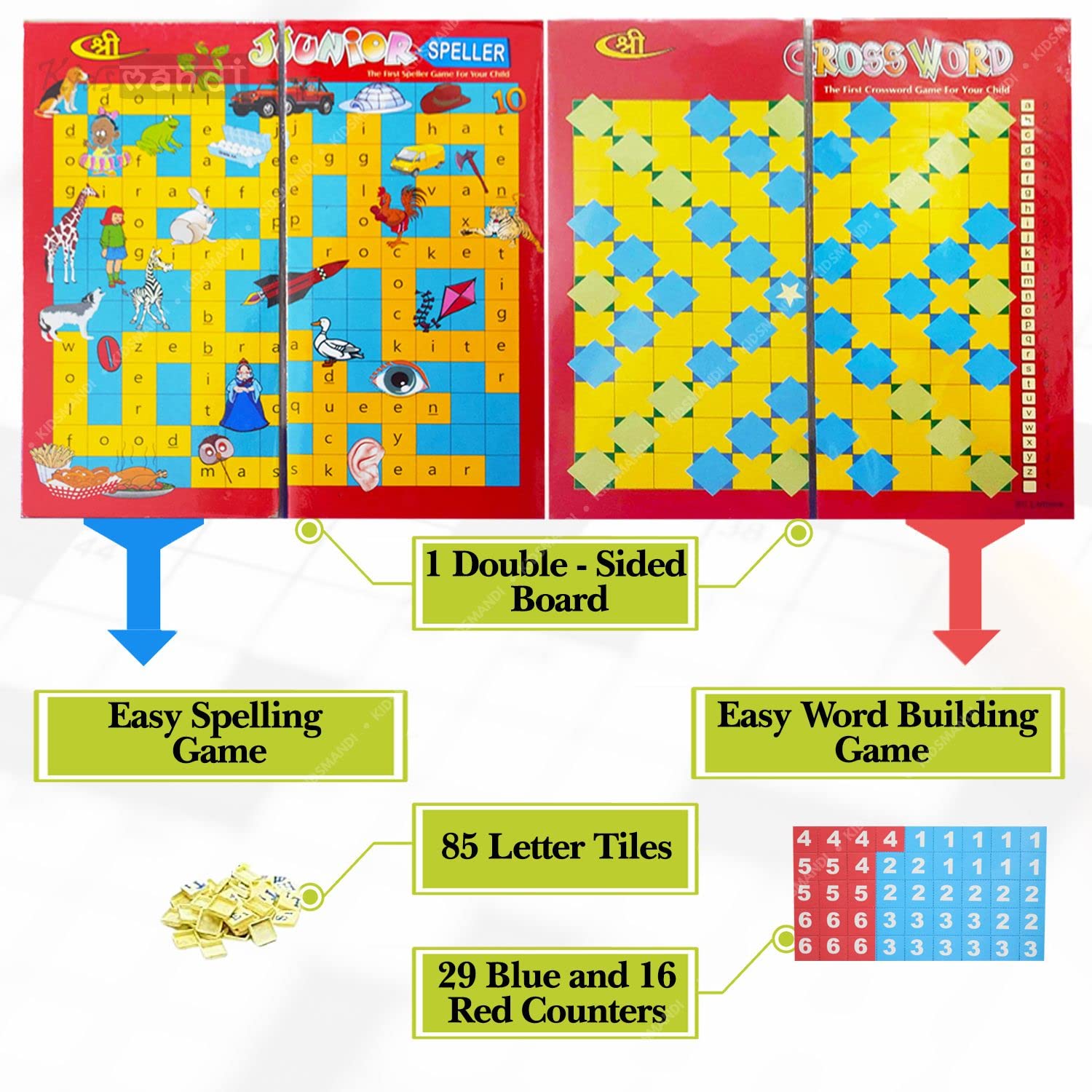 Kids Mandi Junior Speller Word Game Educational Crossword Puzzle for Kids