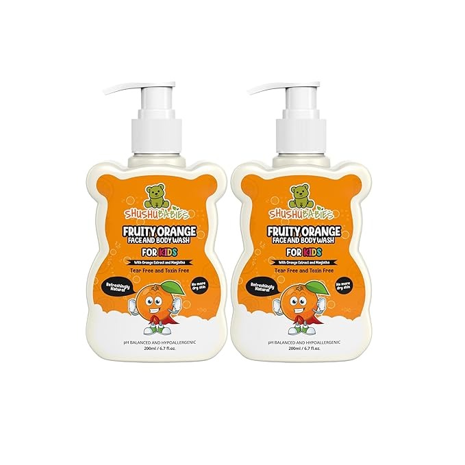 ShuShu Babies Fruity Orange Face and Body Wash - 200 ml (Pack of 2)