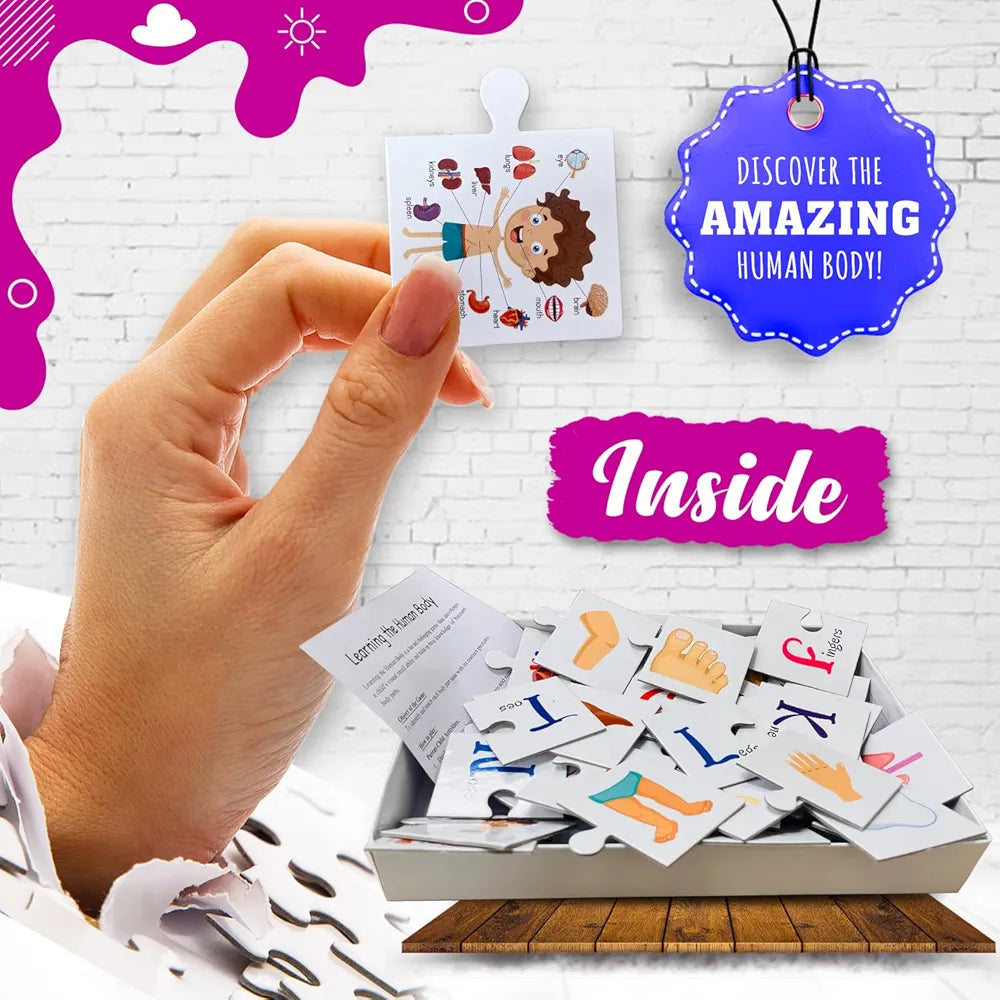 Hello Friend Human Body Jigsaw Puzzle Connecting 2-Piece  for Kids, Childrens and Toddlers Early Learning Educational