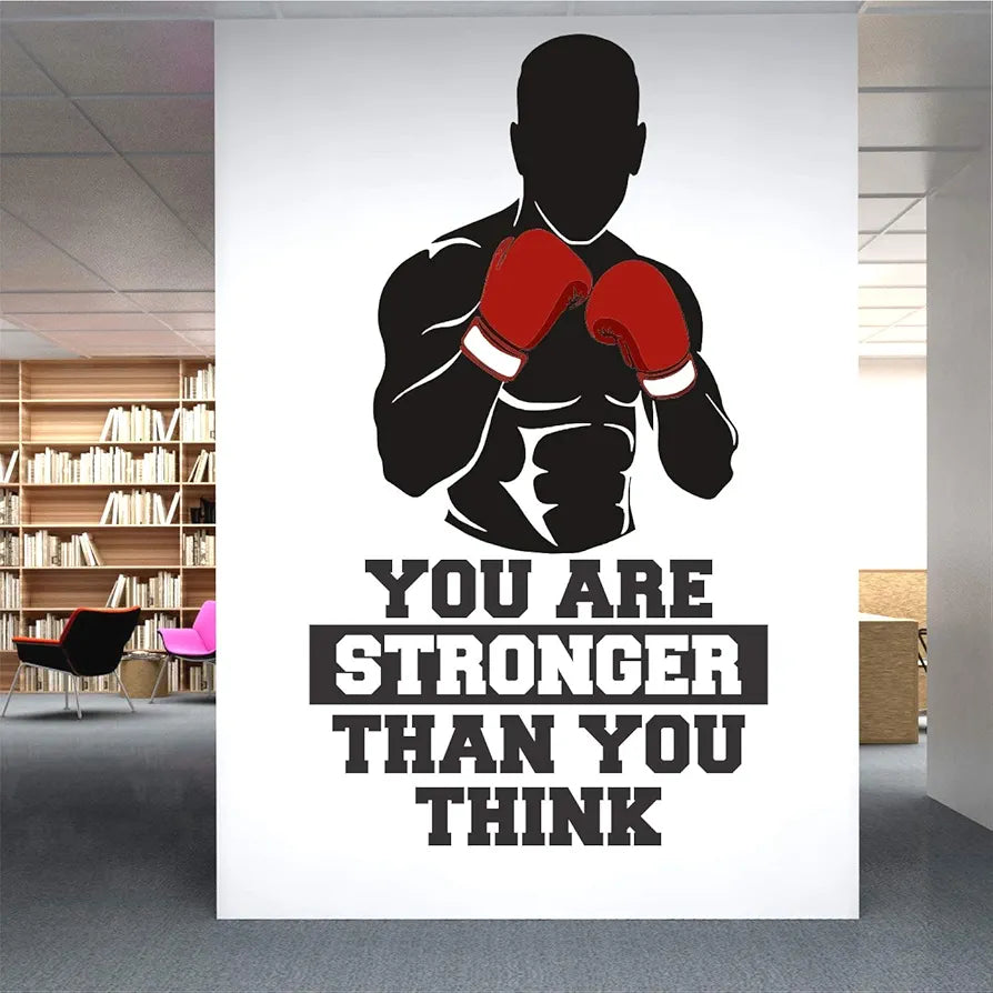 StickMe Gym Fitness Bodybuilding Office Sports Workout Boxing Inspirational Quotes Wall Sticker Medium - 80 x 45 cm