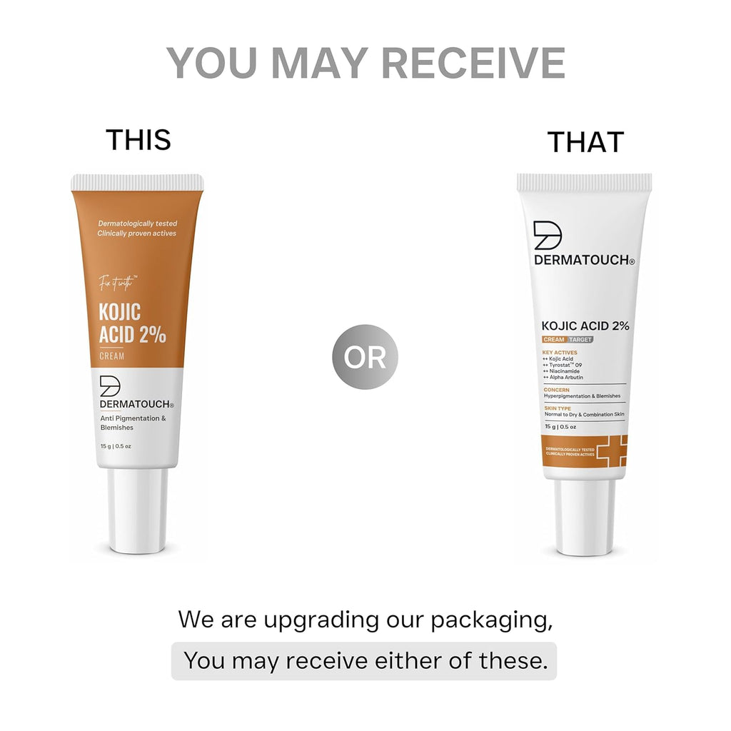 DERMATOUCH Kojic Acid 2% Cream | Non-Greasy | For Pigmentation, Blemishes and Dark Spots Reduction | 15g