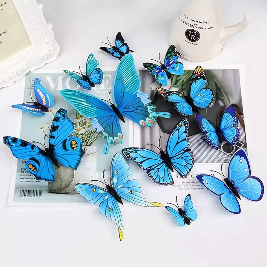 Rangoli Butterfly Wall Stick or Magnet Self Adhesive Removable PVC Design-16