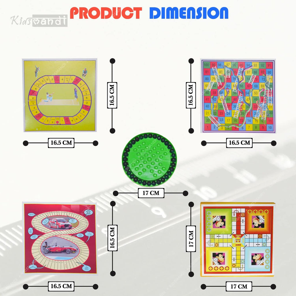 Kids Mandi Ultimate Fun 5-in-1 Board Game Set for Kids & Family