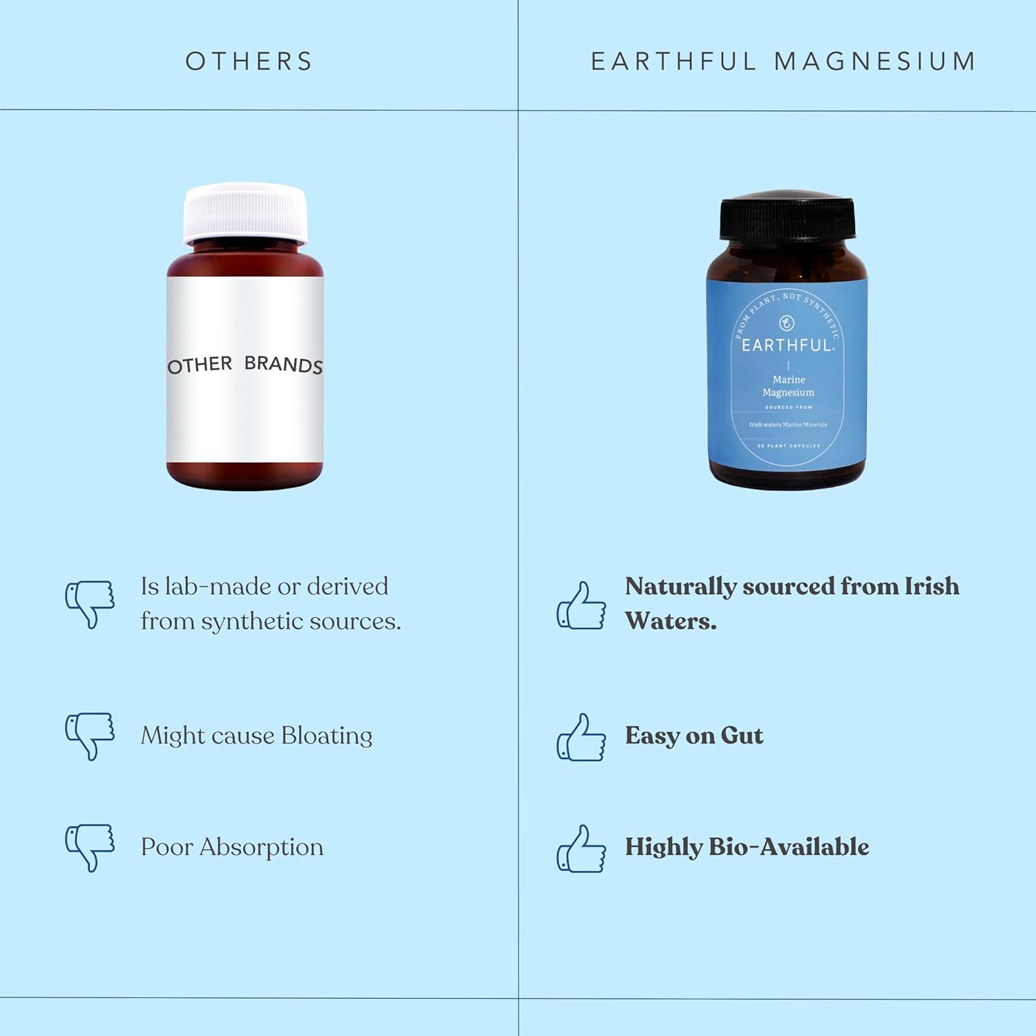 Earthful Marine Magnesium | Sourced from Ireland Sea Waters | For Restful Sleep, Stress Relief, Muscle Relaxation | 30 Capsules (30 Days Pack)