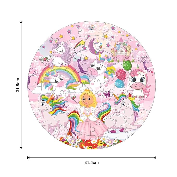 Ratna's Kiddy Round Jigsaw Puzzle for Kids | 40 Pieces Puzzle | Unicorn