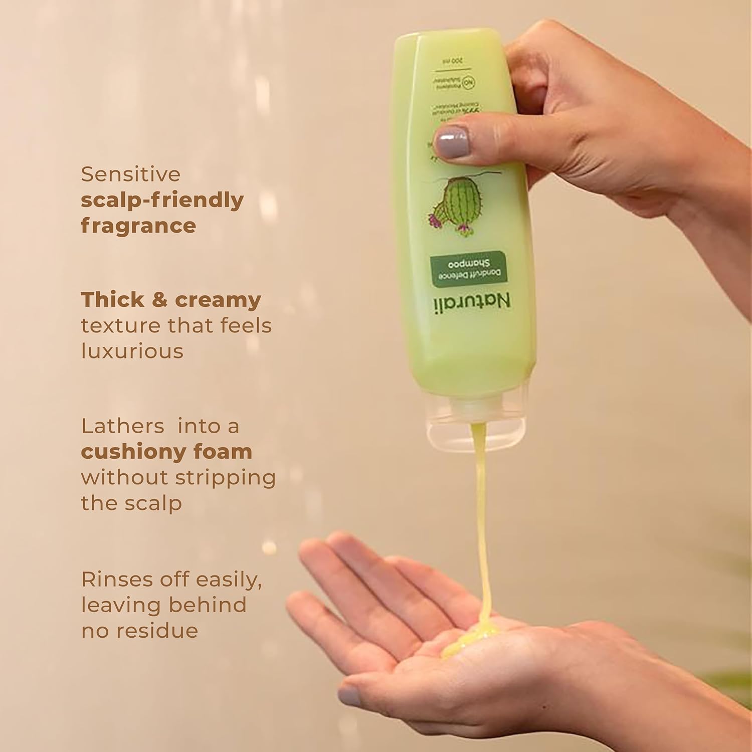 Naturali Australian Tea Tree Non-Drying Dandruff Defence Shampoo 370 ml | Removes Dandruff from Source | Soothes Itching, Irritation | Strong & Smooth Hair | For Men & Women | No Sulphate No Paraben