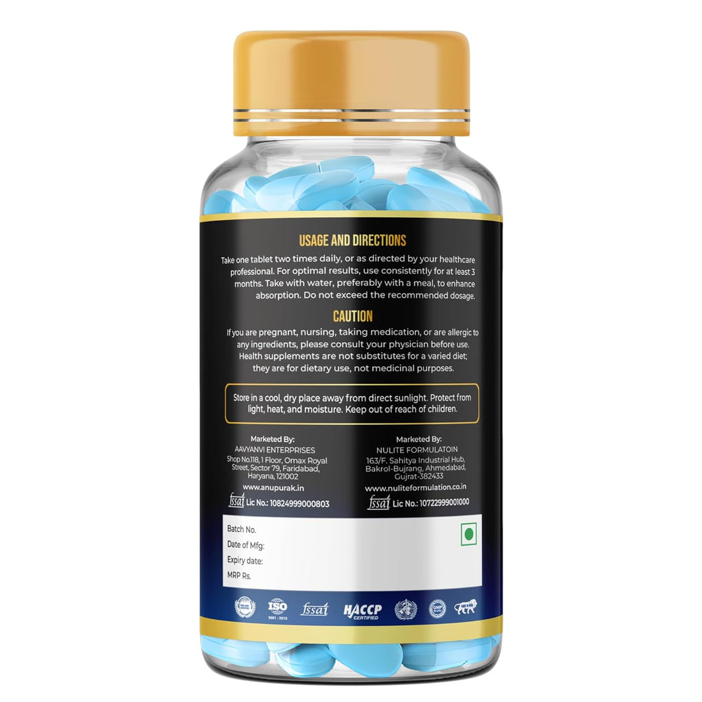 ANUPURAK Triple Magnesium Complex Tablets | Glycinate, Malate & Citrate | 296mg Elemental Magnesium | Ashwagandha, L-Theanine, Zinc & D3 | Stress Support, Calm Focus & Muscle Function | 120 Tablets (60 Days)