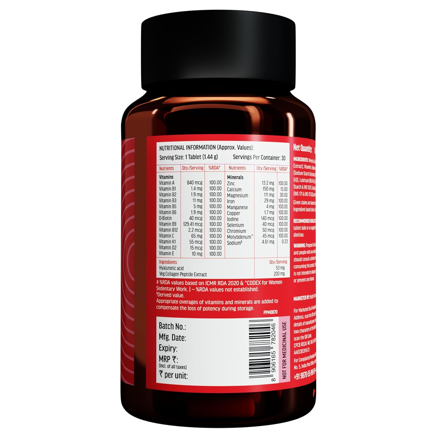 HealthKart hk vitals Multivitamin Plus Women | Daily Multivitamin for Women | For Energy, Joints, Skin & Hair