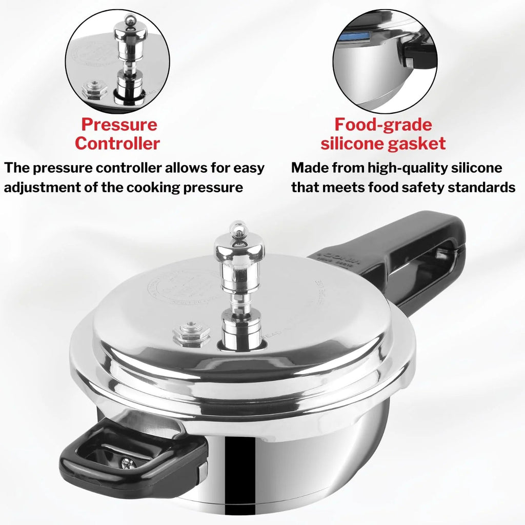 Vinod Stainless Steel Deep Pan Pressure Cooker Jumbo with Lid Induction Friendly