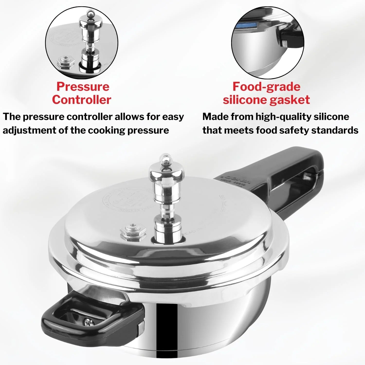 Vinod Stainless Steel Deep Pan Pressure Cooker Jumbo with Lid Induction Friendly
