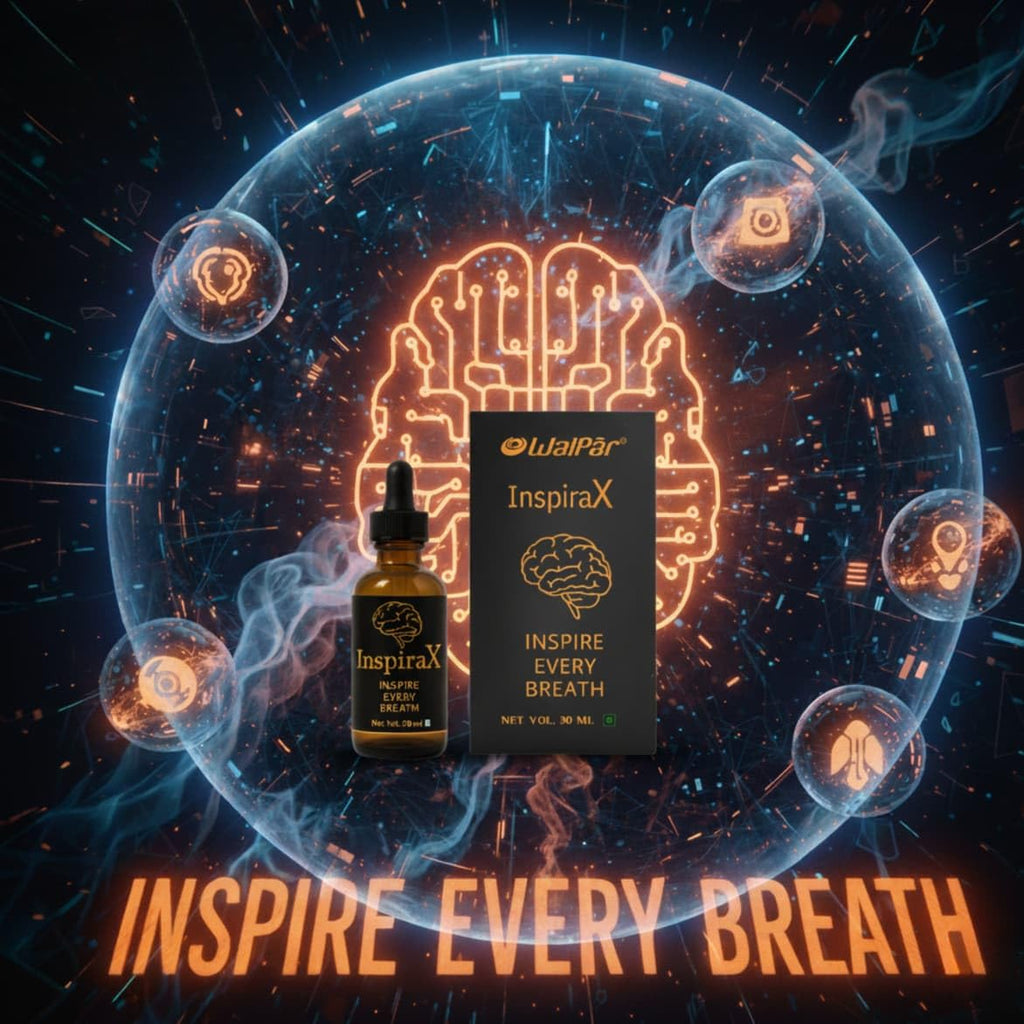 Walpar InspiraX Premium Liquid Drops | Natural Focus Energy Booster Stress Relief | Support Performance enhancer | Peppermint MCT Oil | Vegan WHO-GMP Certified | 60 Servings