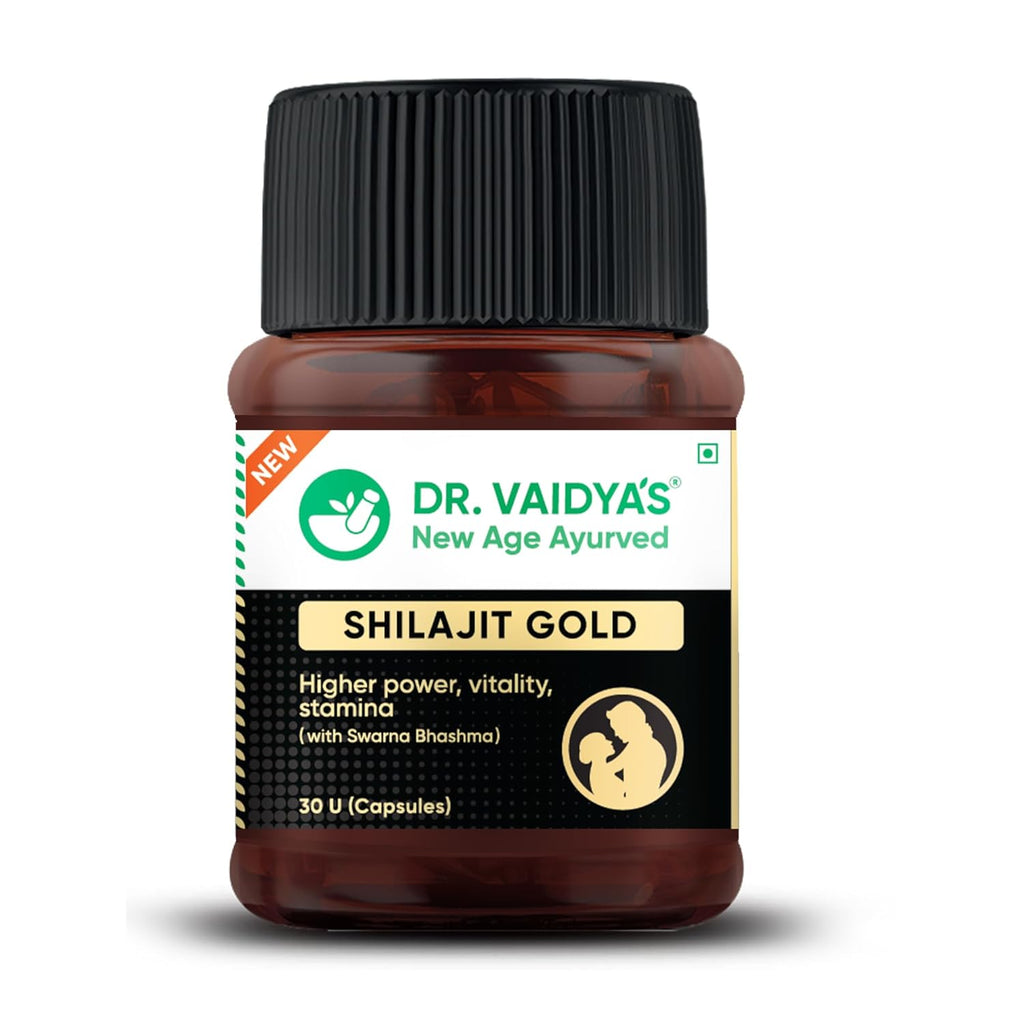 Dr. Vaidyaâ€™s Shilajit Gold Capsules for Men | Pure Himalayan Shuddha Shilajit, Ashwagandha, Swarna Bhasma, Gokshura & Fulvic Acid | Boosts Strength, Stamina, Energy & Vitality | 30 Capsules