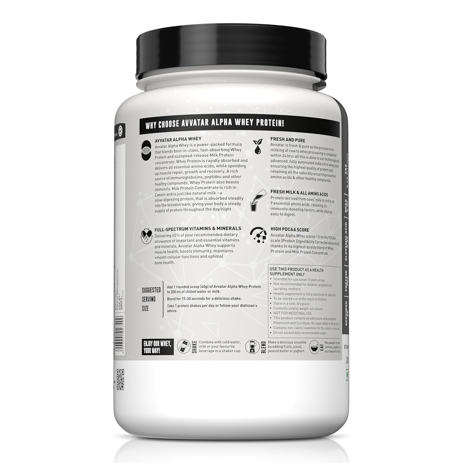 avvatar ALPHA WHEY PROTEIN | 1Kg | Mango Rush Flavour | 25g Protein | 25 Servings