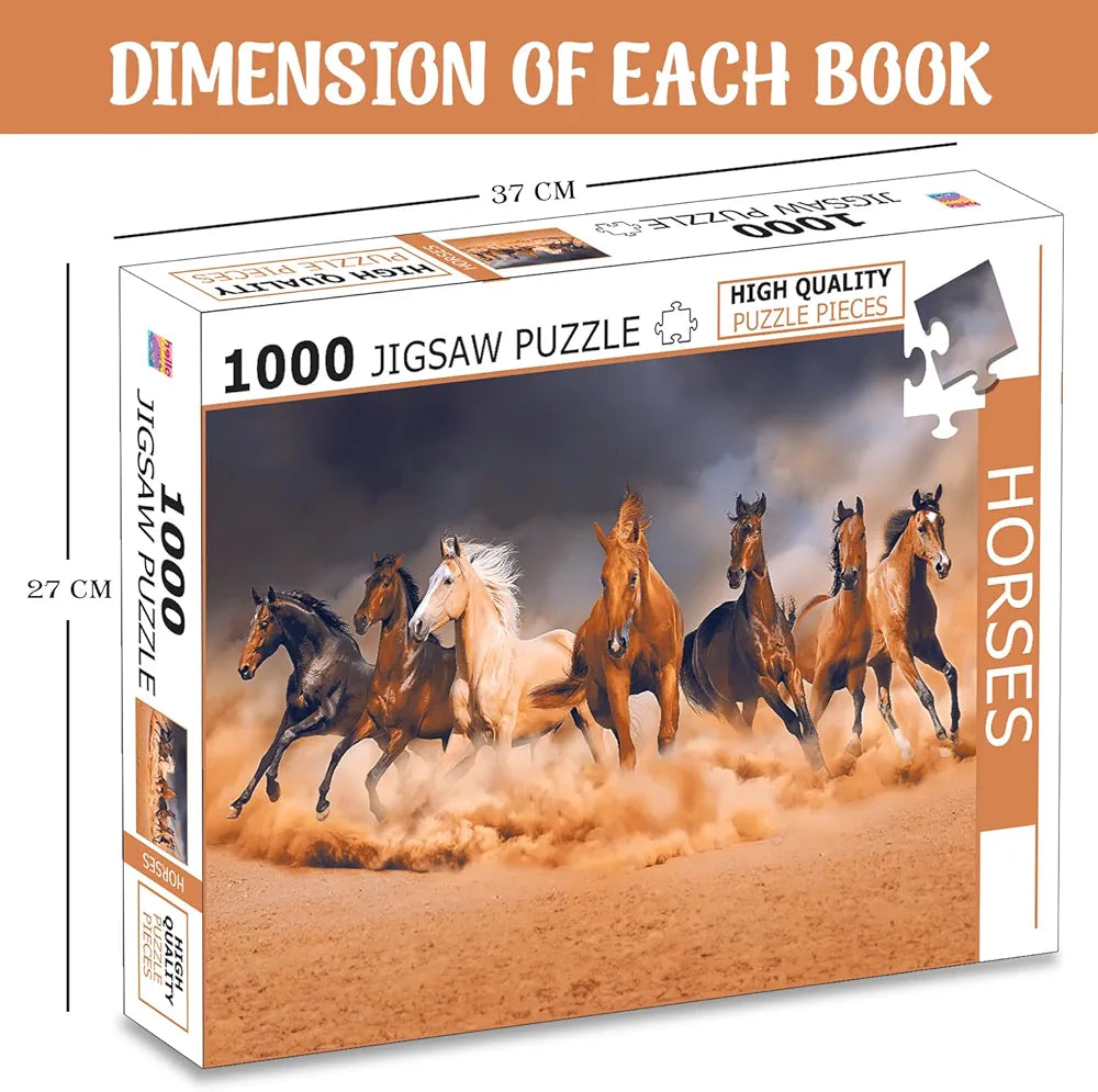 Hello Friend Horses 1000-Piece Jigsaw Puzzles for Kids and Childrens Realistic illustration