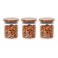 Femora Borosilicate Glass Jar With Golden Metallic Lid, Jars for Kitchen Storage | 600 Ml | Set of 3