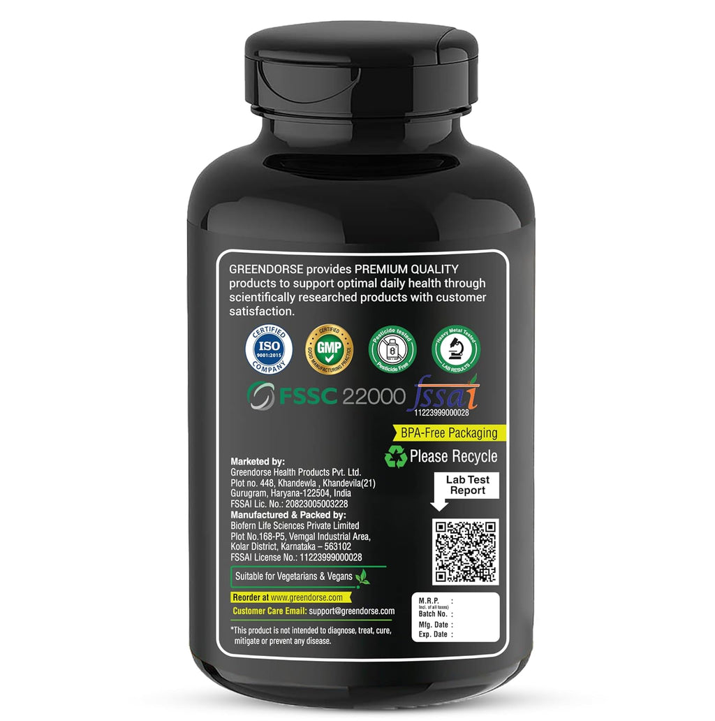 GREENDORSE Korean Red Panax Ginseng Root Extract | 10% Root Ginsenosides by HPLC | Extra Strength Ginsenosides for Energy, Focus, Performance, Vitality & Immune Support- 30 Veg Capsules