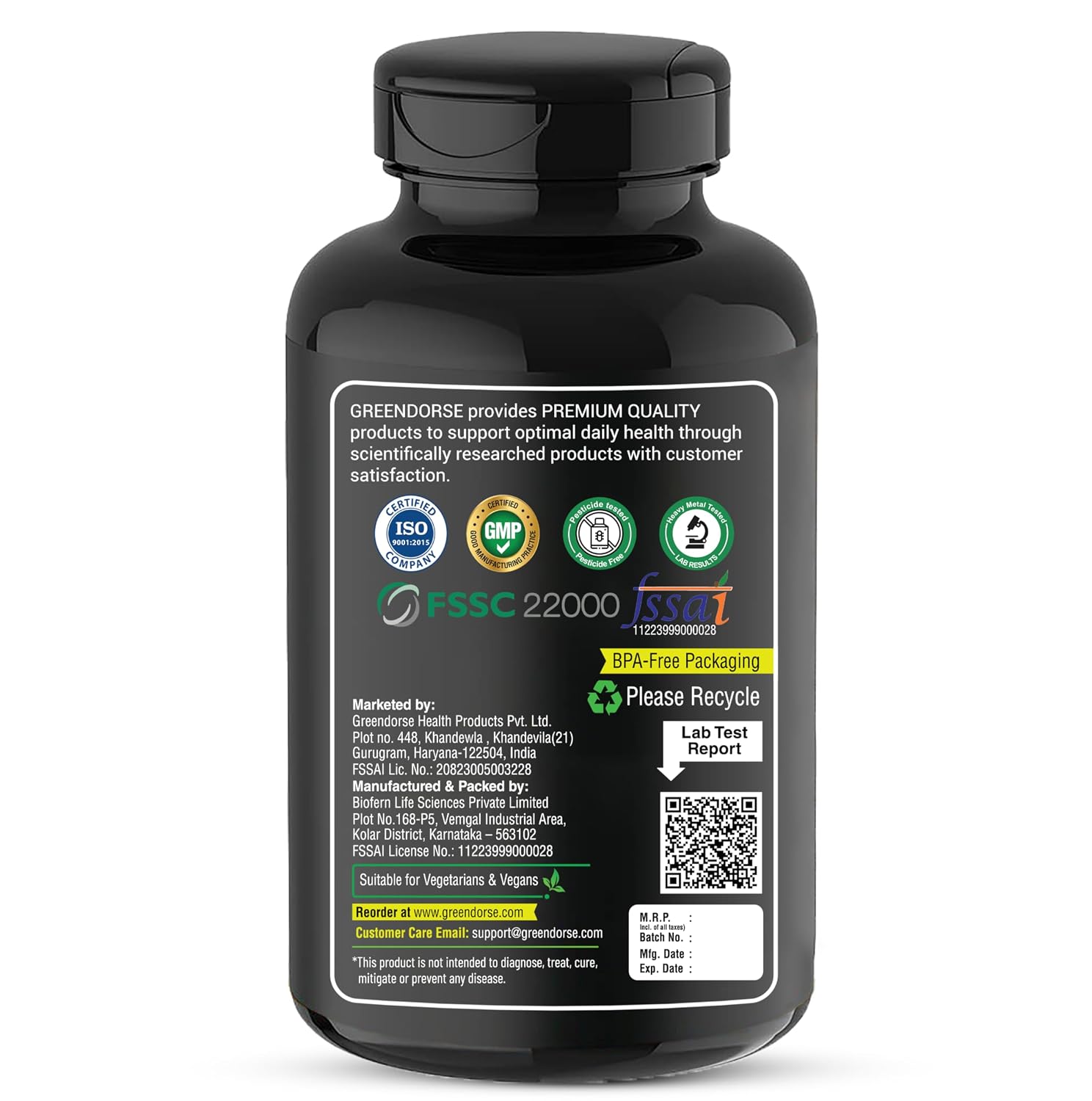 GREENDORSE Korean Red Panax Ginseng Root Extract | 10% Root Ginsenosides by HPLC | Extra Strength Ginsenosides for Energy, Focus, Performance, Vitality & Immune Support- 30 Veg Capsules