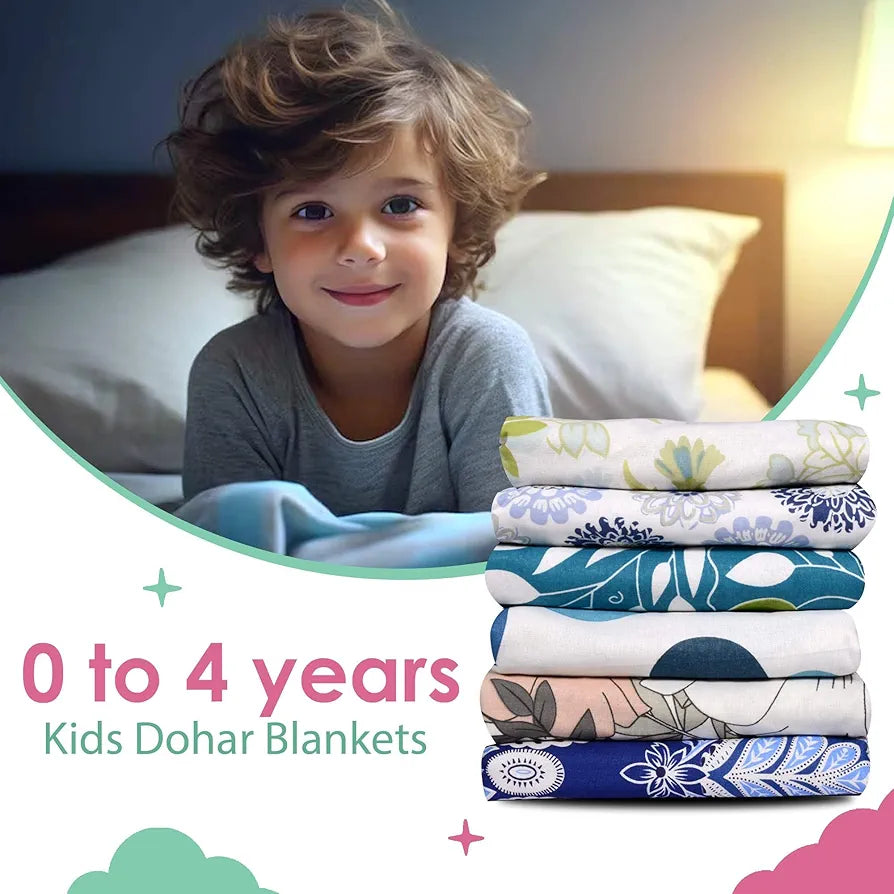 Divine Casa Floret 100% Cotton Single Kids Dohar 120 GSM Soft & Lightweight Throw Blanket Colour Rose Pink