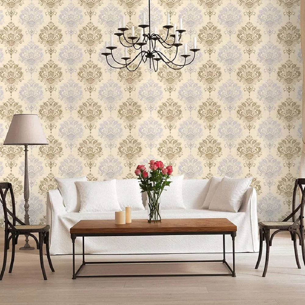 Indian Royals Vinyl Abstract Wall Sticker 200 Cm X 45 Cm Multicolour Abstract Damask Wallaper